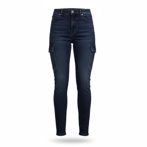 Levis 721 Women's Mid Rise‎ Ankle Utility Blue Jeans Size 25 Denim Cargo Classic